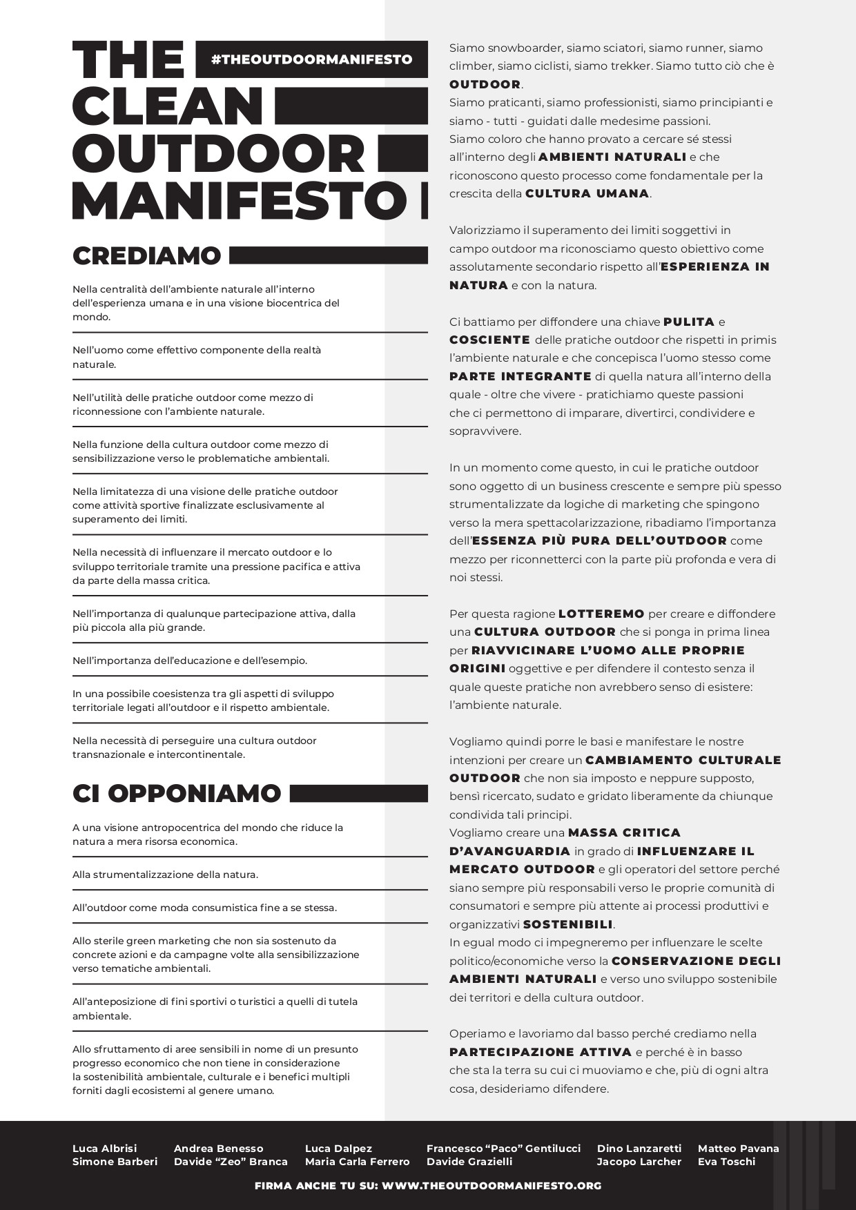 THE CLEAN OUTDOOR MANIFESTO